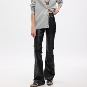 Gap High Rise Vegan Leather '70s Flare Pants - NWT